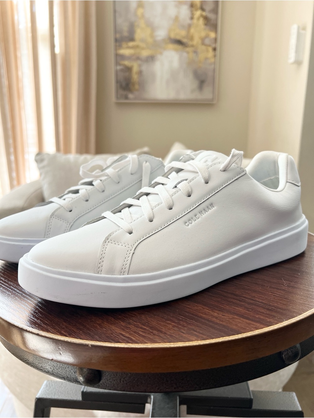 Cole Haan Women’s White Leather Classic Low-Top Sneakers. Excellent Condition. 9 - Picture 1 of 6